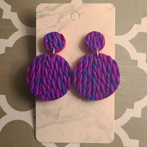 Ombre Sweater Texture Earrings
